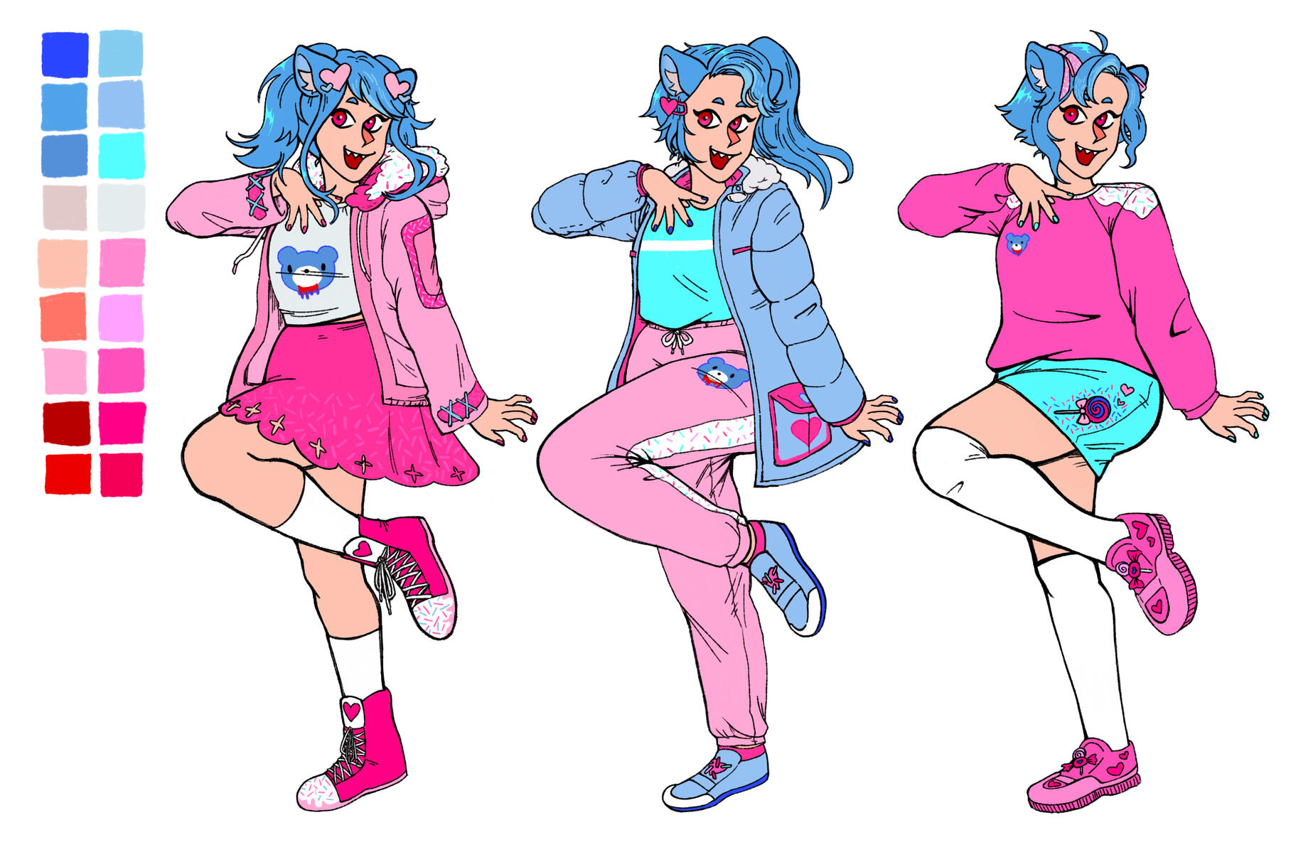 Pixie Stik outfits - digital (procreate), 2023