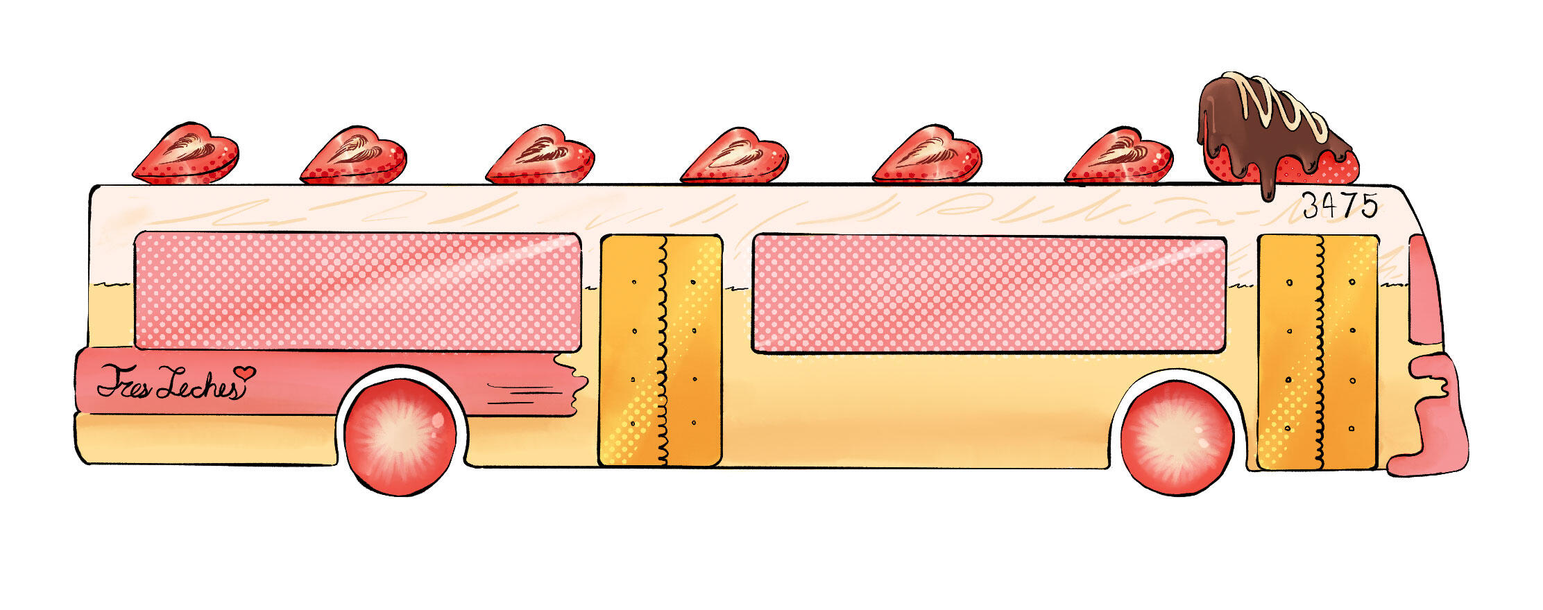 Willamette Week Dessert Issue Nov 15th 2023, spot illustration, "Tres Leches" - digital (procreate, photoshop), Oct - Nov 2023