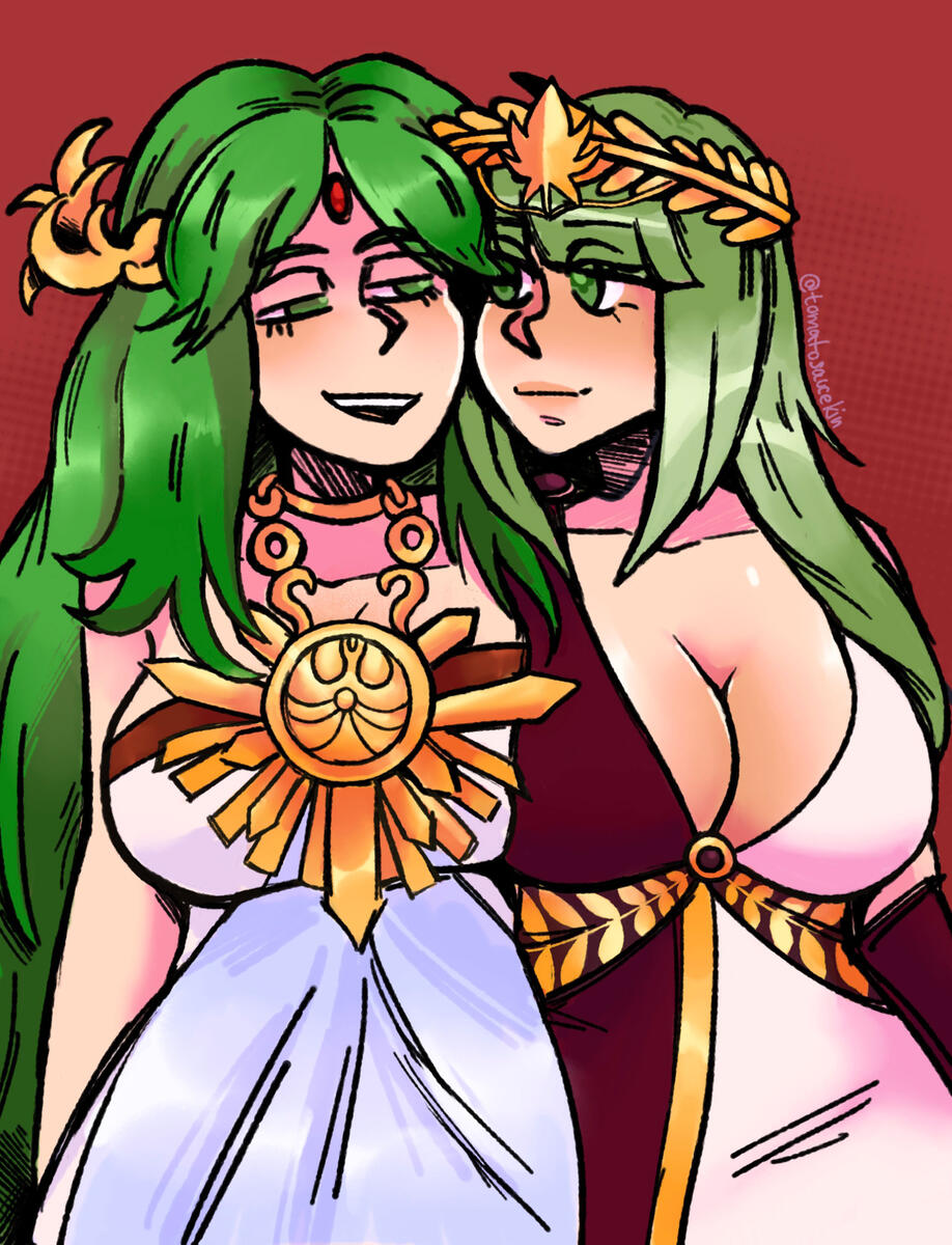 "Two Green Girls," digital (procreate), June 2021