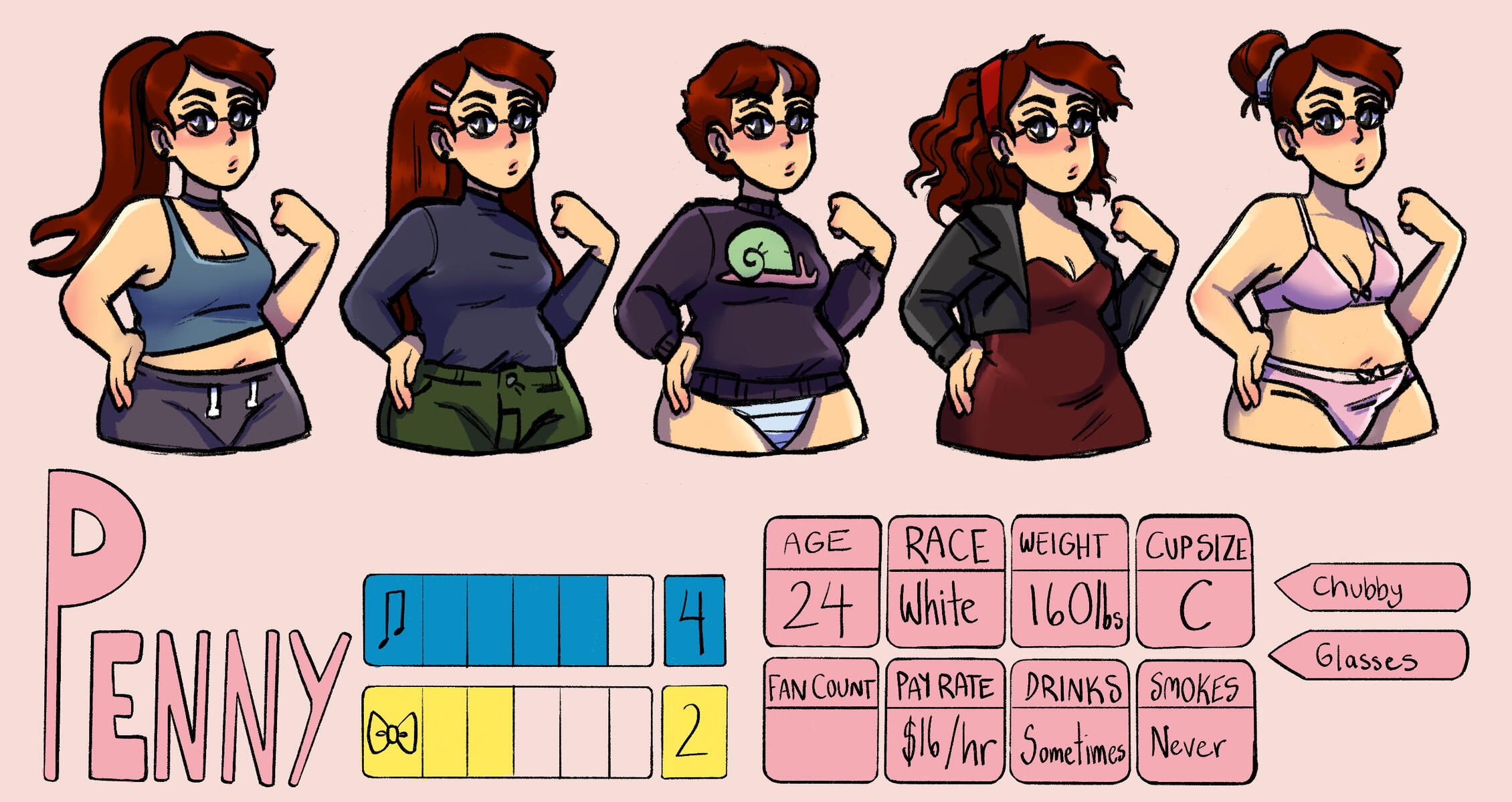 Huniecam Studio OC: Penny - digital (procreate), Nov 2020