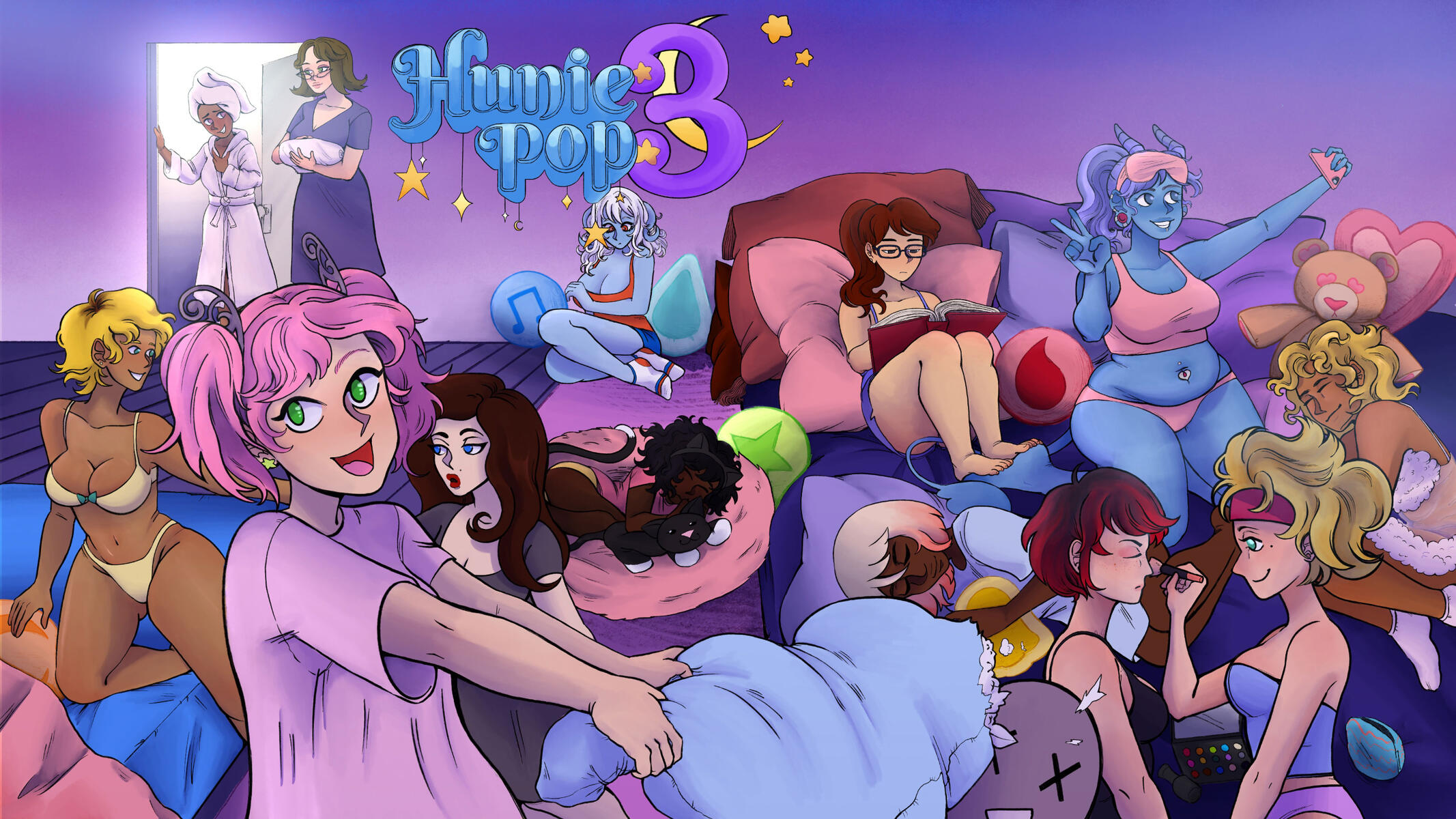 Hypothetical Huniepop 3 - digital (procreate) - Feb - May 2023