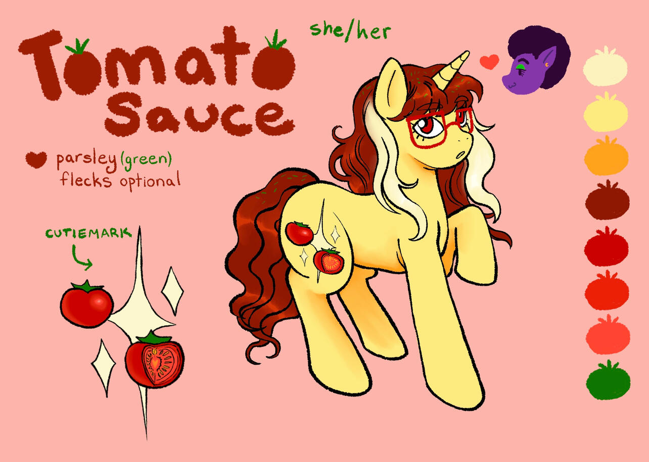 Tomato Sauce Reference Sheet, July 2024, digital, procreate